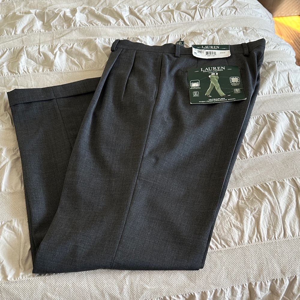 Ralph Lauren Charcoal Ultraflex Wool Trousers - Picture 3 of 7